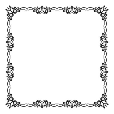 vektör eli beyaz arkaplana süslemeli çerçeve çizdi