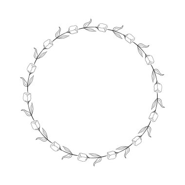 vektör çiçek çerçeve tasarım şablonu