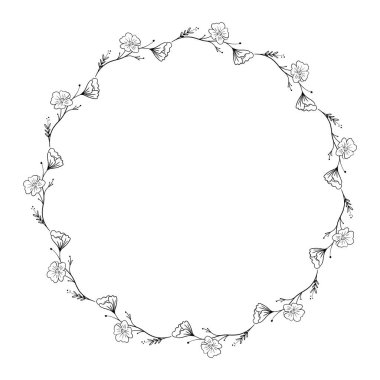 vektör çiçek çerçeve tasarım şablonu