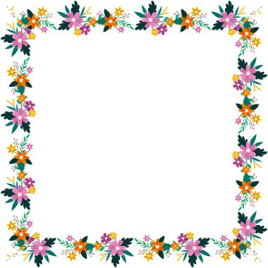 vektör el çizilmiş bahar çiçeği çerçeve kavramı