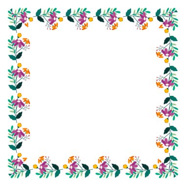 vektör el çizilmiş bahar çiçeği çerçeve kavramı