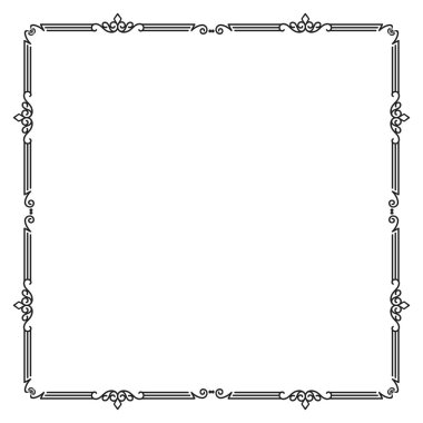 vektör eli beyaz arkaplana süslemeli çerçeve çizdi