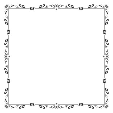 vektör eli beyaz arkaplana süslemeli çerçeve çizdi