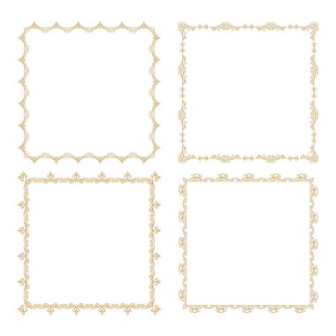 Beyaz arkaplanda vektör el çizimi çerçeve koleksiyonu