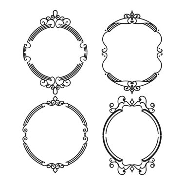 Vektör El beyaz üzerine karalama çerçeveleri koleksiyonu çizdi