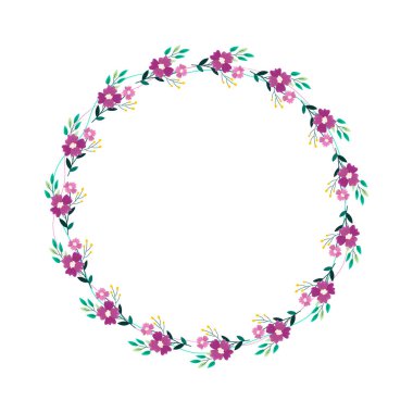 vektör el çizilmiş bahar çiçeği çerçeve kavramı