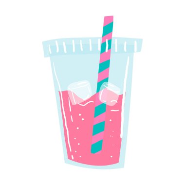 Vektör ananas tropikal meyve kokteyli çizimi