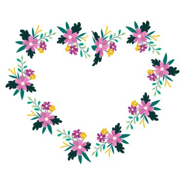 Vektör el çizilmiş kalpler sınır ve çerçeve