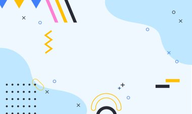 Pastel renklere sahip düz vektör geometrik arkaplan