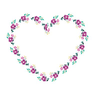 Vektör el çizilmiş kalpler sınır ve çerçeve