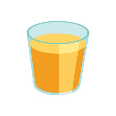 Düz turuncu turuncu turunçgil kokteyl illüstrasyonlu meyve suyu ikonu