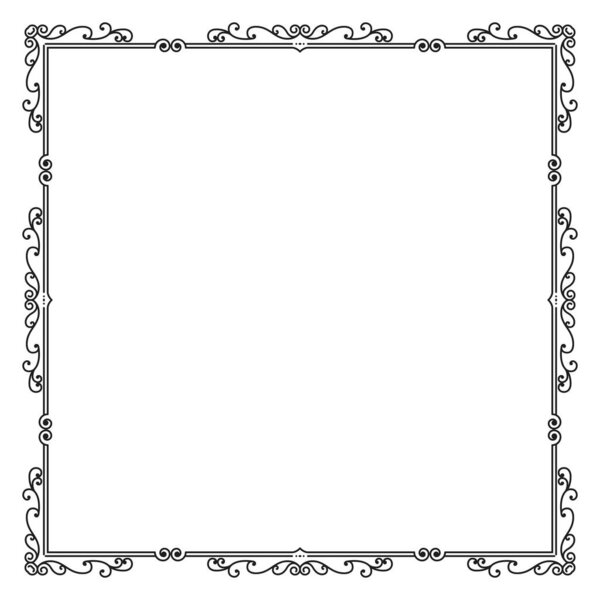 vector hand drawn ornamental frame on white background