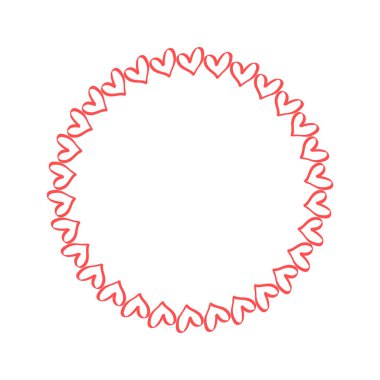 Vektör el çizilmiş kalpler sınır ve çerçeve