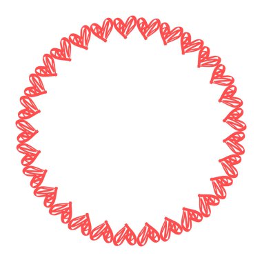 Vektör el çizilmiş kalpler sınır ve çerçeve