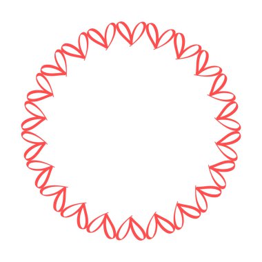 Vektör el çizilmiş kalpler sınır ve çerçeve