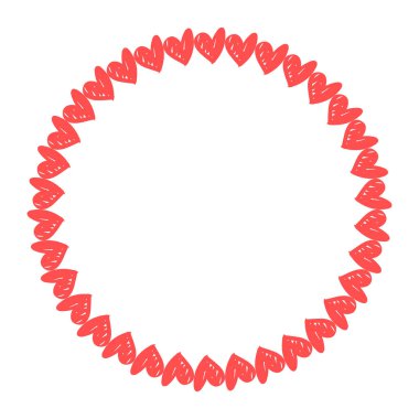 Vektör el çizilmiş kalpler sınır ve çerçeve