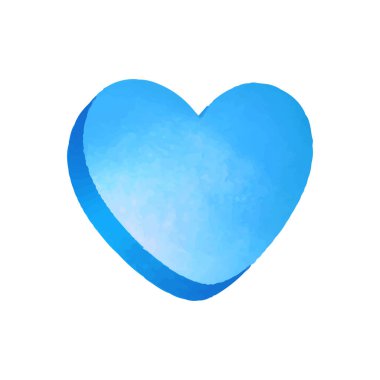 suluboya kalp beyaz arkaplanda izole