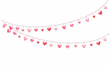 Beyaz arka planda vektör sevgililer günü çelenkleri