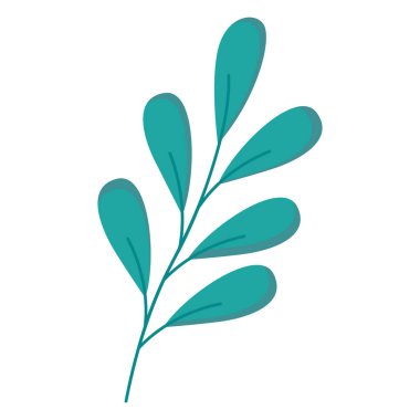 Beyaz arka plan üzerinde izole yaprakları ile el çekilmiş şube