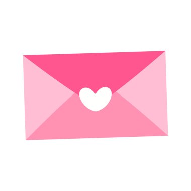 Not defteri ve hediye illüstrasyonuyla birlikte zarf içinde aşk mesajı