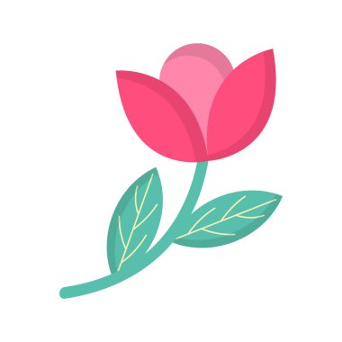 Beyaz arkaplanda ilkbahar çiçeğini gösteren vektör