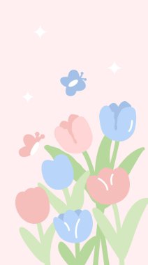 El yapımı cep telefonu duvar kâğıdı, sevimli çiçek desenleri.