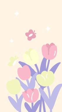 El yapımı cep telefonu duvar kâğıdı, sevimli çiçek desenleri.