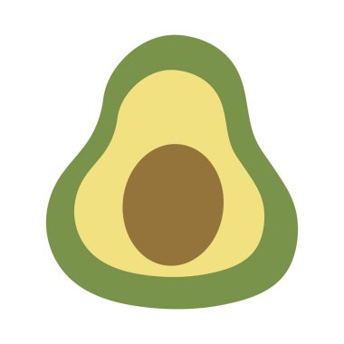 Avokado yiyecek simgesi beyaz arkaplanda izole