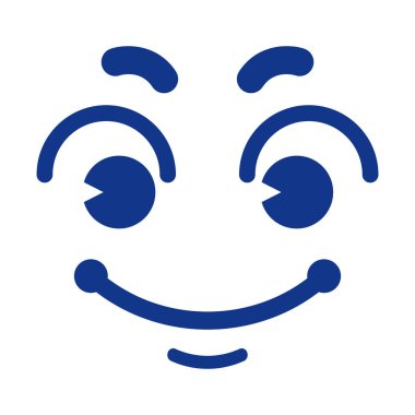 Beyaz arkaplanda karalama tarzında sevimli gülen yüz ifadesi