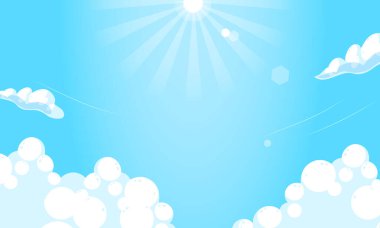 Düz dizaynlı bulutlu gökyüzü arkaplanı