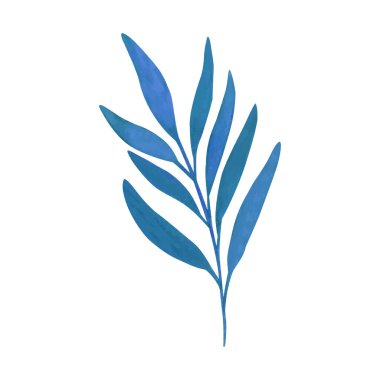 Suluboya çiçek ve yapraklar element, suluboya dallar tasarım