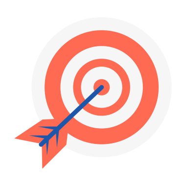 Başarmak için hedeflenen hedef beyaz arka planda hedef tahtası.