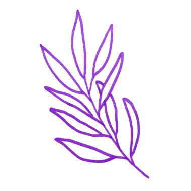 Suluboya çiçek ve yapraklar element, suluboya dallar tasarım