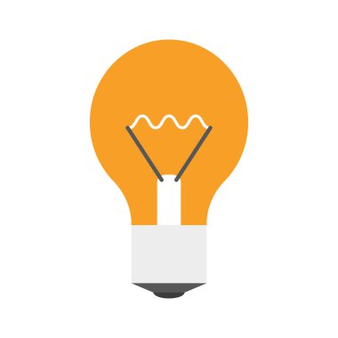 Beyaz zemin üzerinde ışık huzmeleri olan düz bir ampul