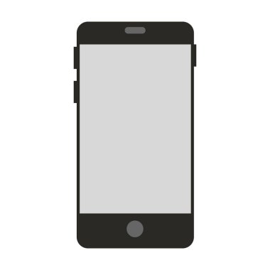 beyaz arkaplanda akıllı telefon düz biçimi