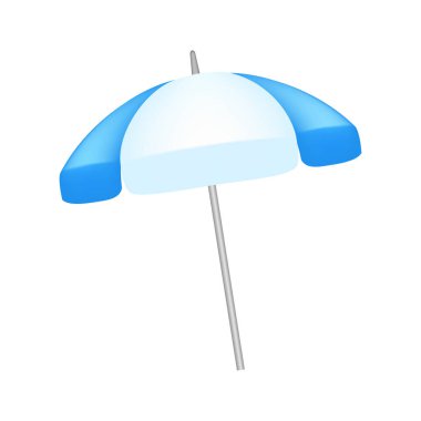 Plaj şemsiyesi beyaz arkaplanda izole edilmiş 3d görüntü