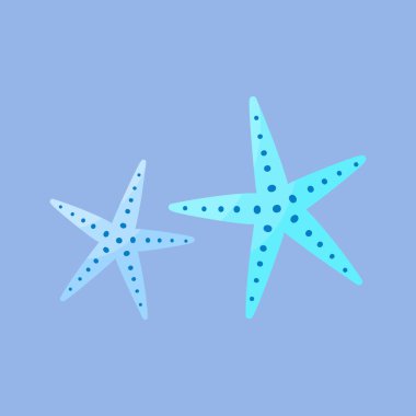 Beyaz arkaplanda mavi deniz yıldızı çizimi