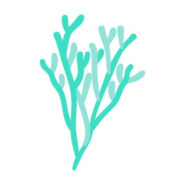 beyaz arkaplanda düz mercan çizimi