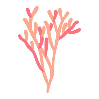 beyaz arkaplanda düz mercan çizimi