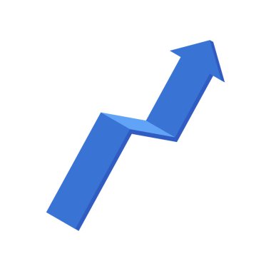 Beyaz arkaplanda 3d grafik oku