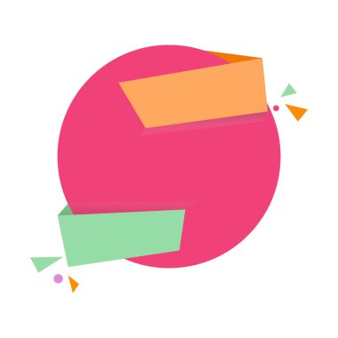 soyut origami renkli konuşma balonu beyaz üzerine