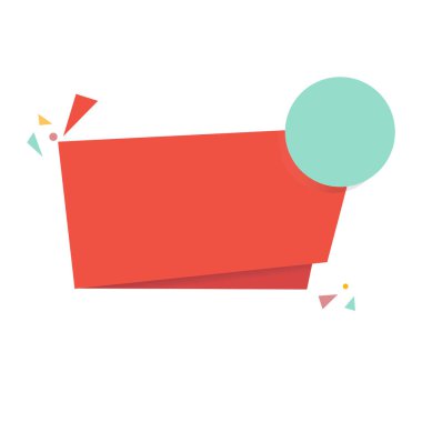 soyut origami renkli konuşma balonu beyaz üzerine