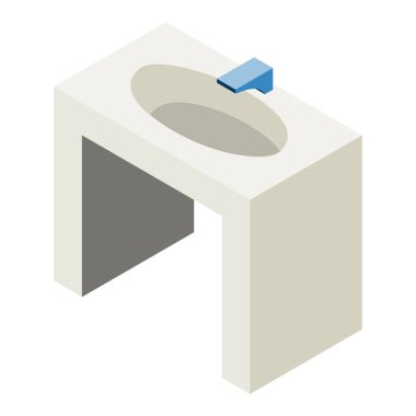 Beyaz havuzda akan suyla demir musluk