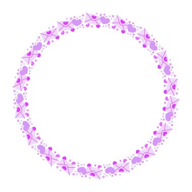 El çizimi kalp kenarlığı ve çerçeve beyaz arkaplan