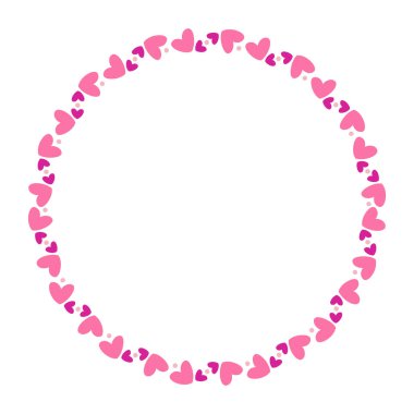 El çizimi kalp kenarlığı ve çerçeve beyaz arkaplan