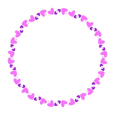 El çizimi kalp kenarlığı ve çerçeve beyaz arkaplan