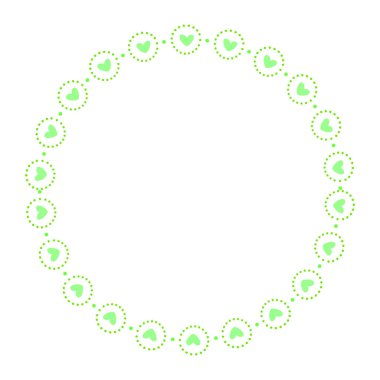 El çizimi kalp kenarlığı ve çerçeve beyaz arkaplan