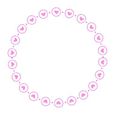 El çizimi kalp kenarlığı ve çerçeve beyaz arkaplan