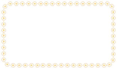 El çizimi kalp kenarlığı ve çerçeve beyaz arkaplan