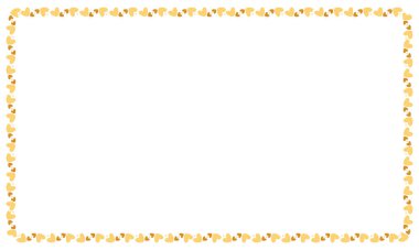 El çizimi kalp kenarlığı ve çerçeve beyaz arkaplan